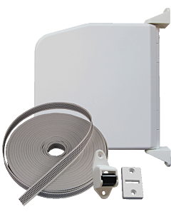 Bandopwinder tot 3m, wit, met 9m band en doorvoerset